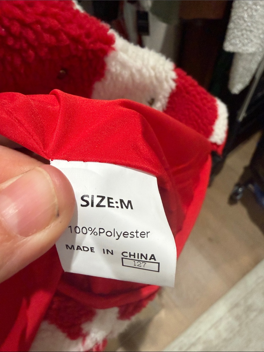 Amazon Red and White Checkered Teddy Jacket - Picture 3 of 3